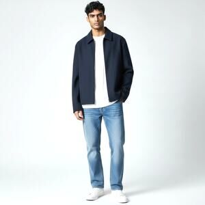 NWT SLATE & STONE Men's Navy Felt Coat Jacket S Preppy Spring School Vacation